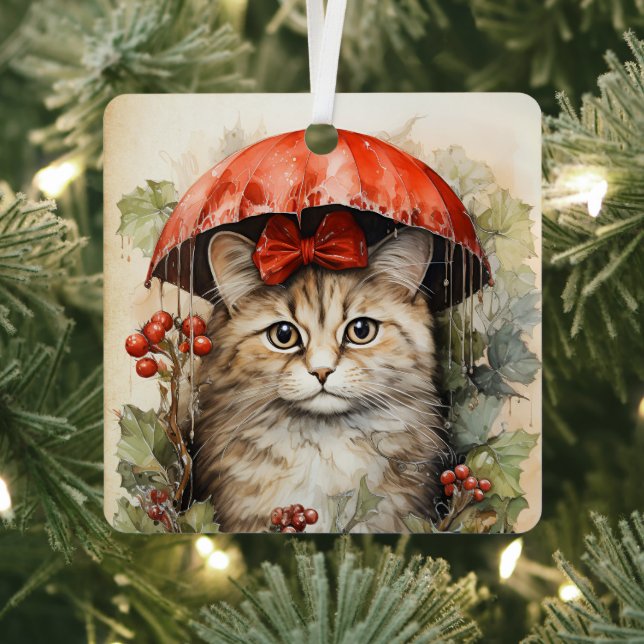 Gorgeous Kitten  Christmas  Metal Ornament (Insitu)