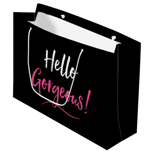 "Gorgeous"  Large Gift Bag (Front Angled)