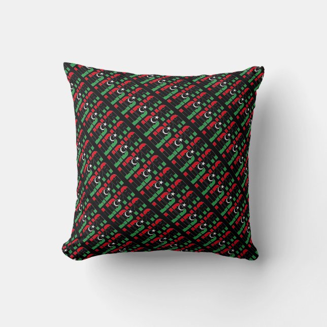 Gorgeous Libya National Flag Throw Pillow (Front)