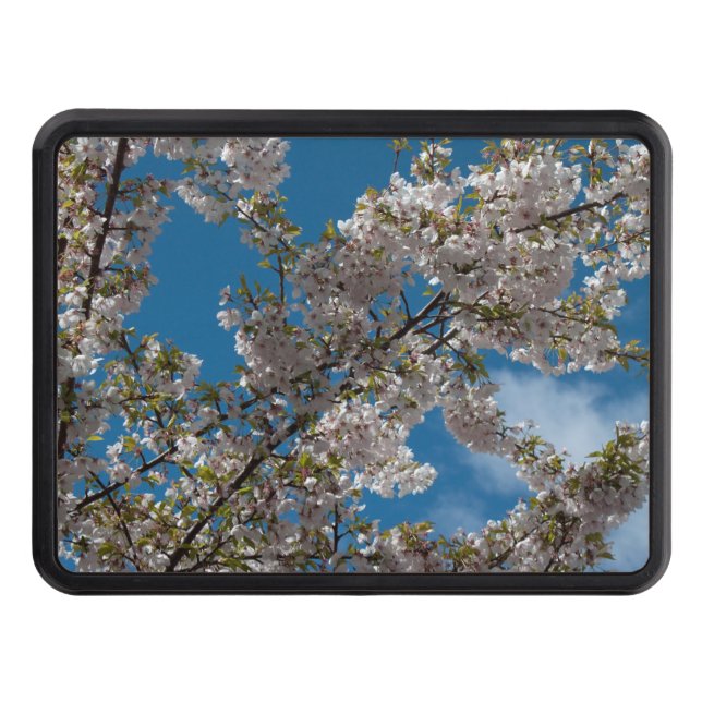 gorgeous light pink cherry blossom flowers trailer hitch cover (Front)