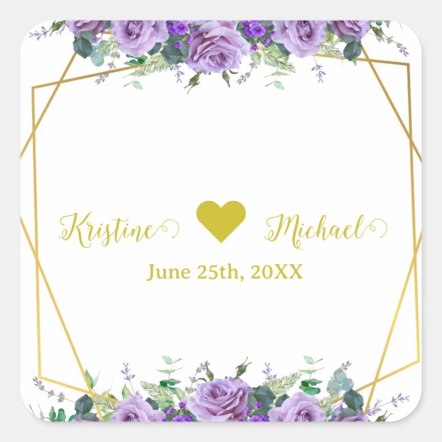 Gorgeous Lilac and Lavender Vineyard Square Sticker (Front)