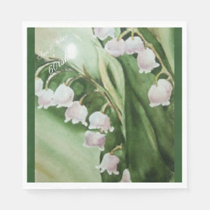 GORGEOUS LILY OF THE VALLEY MONOGRAMMED NAPKIN
