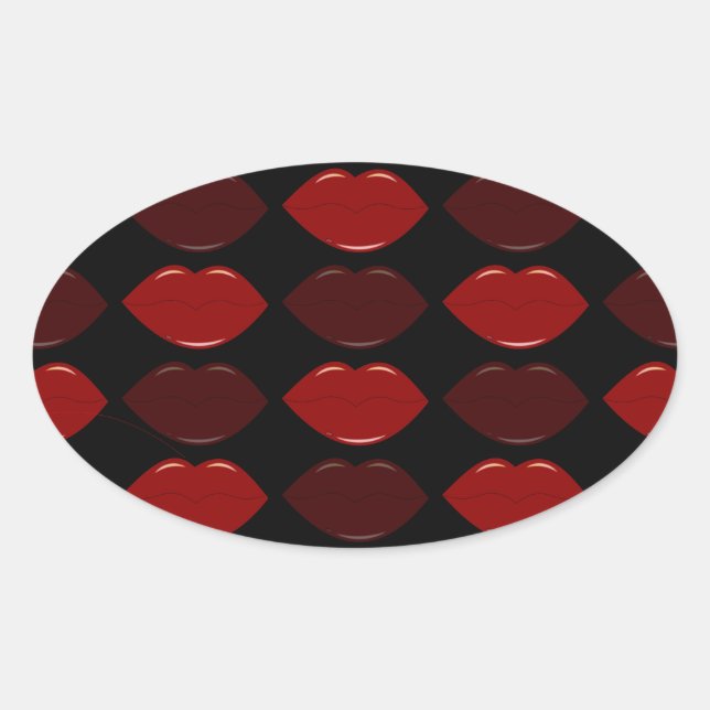 GORGEOUS LIPS OVAL STICKER (Front)