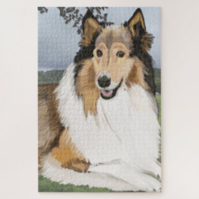 Gorgeous Long Haired Collie Sheep dog Jigsaw Puzzle (Vertical)