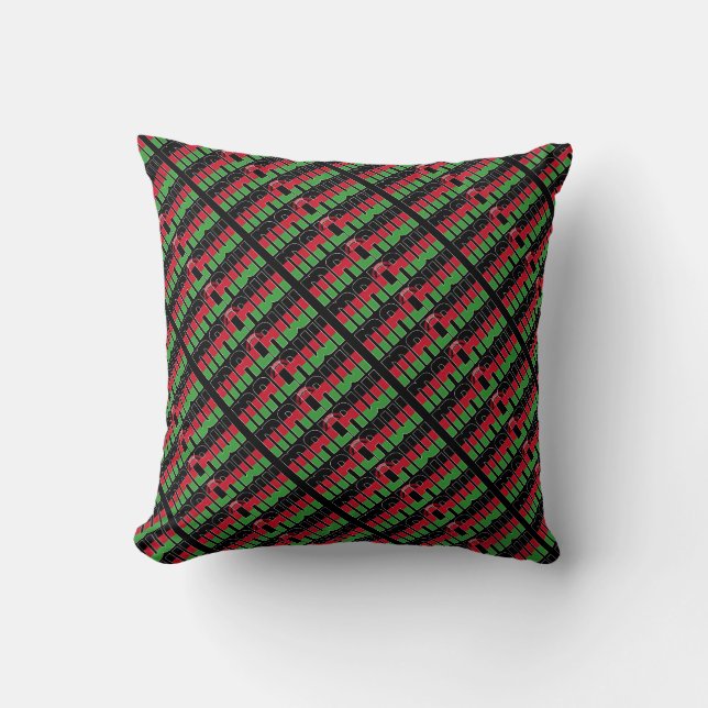 Gorgeous Malawi National Flag Throw Pillow (Front)
