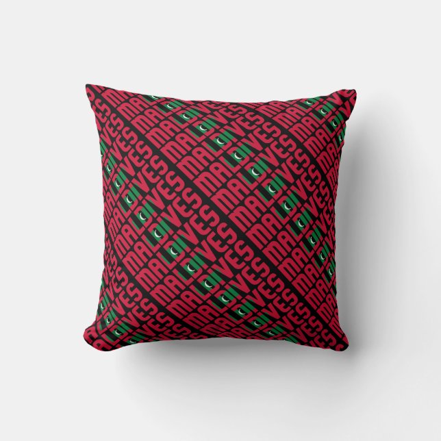Gorgeous Maldives National Flag Throw Pillow (Front)
