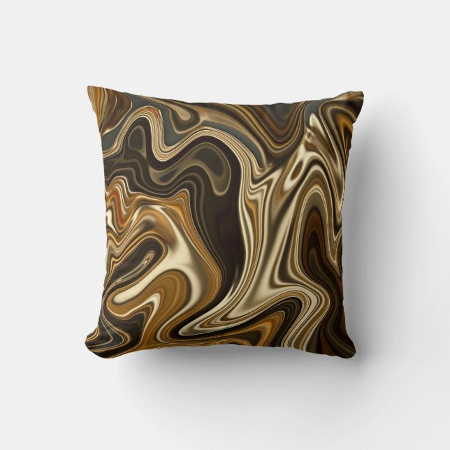 Gorgeous Marble Style - Warm brown Throw Pillow (Front)