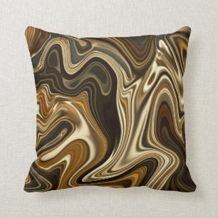 Gorgeous Marble Style - Warm brown Throw Pillow
