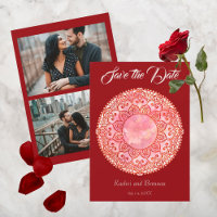 Gorgeous Mehndi Wedding Save The Date Card