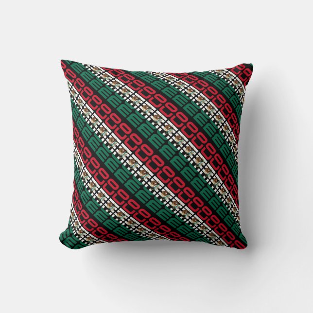 Gorgeous Mexico National Flag Throw Pillow (Front)