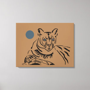 Gorgeous Minimalist Mountain Lion Canvas Art