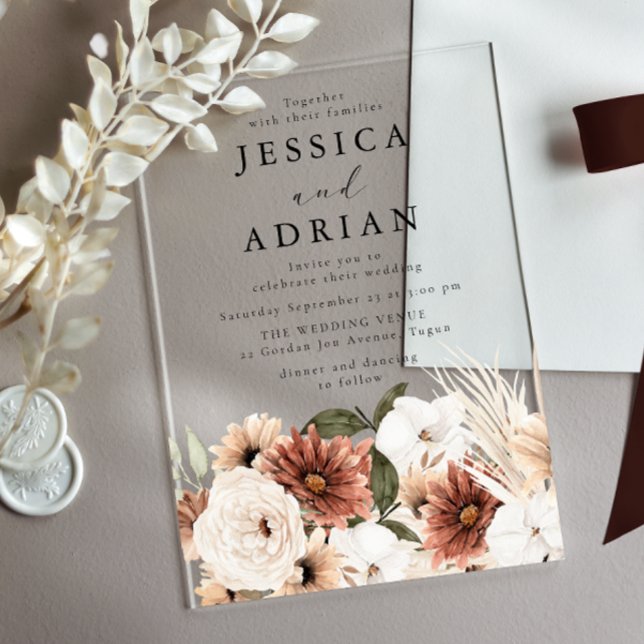 Gorgeous Modern Boho Wedding Acrylic Invitations (Creator Uploaded)
