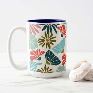 Gorgeous Modern Flower Two-Tone Coffee Mug