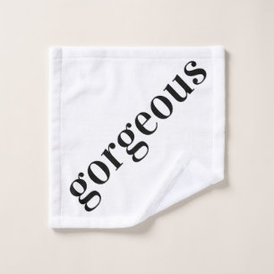 Gorgeous Monochrome Typeface Wash Cloth