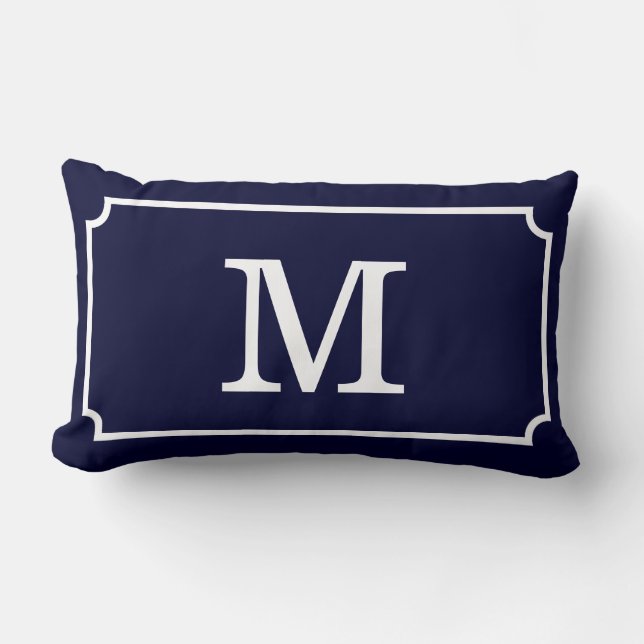 Gorgeous Monogram Geom Pattern Lumbar Throw Pillow (Front)