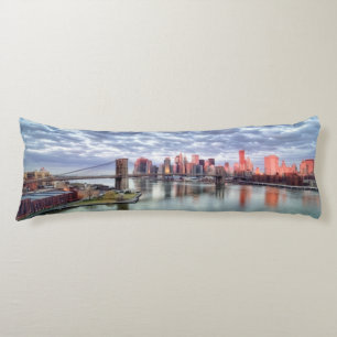 Gorgeous morning view and city reflections body pillow