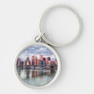 Gorgeous morning view and city reflections keychain