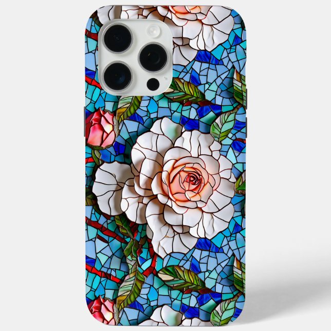 Gorgeous Mosaic Flowers Pattern   Case-Mate iPhone Case (Back)