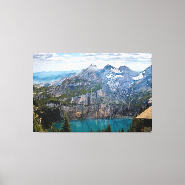 Gorgeous Mountain and Ocean Scenic View Canvas Print (Front)