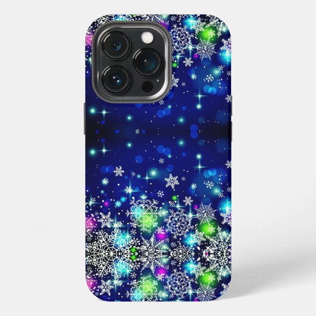 Gorgeous multi coloured snowflakes iPhone case (Back)