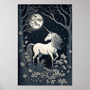 Gorgeous mystical unicorn poster