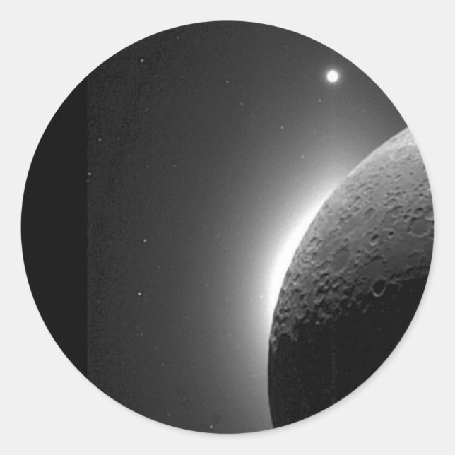 Gorgeous NASA image, the Moon lit by Earth-shine Classic Round Sticker (Front)