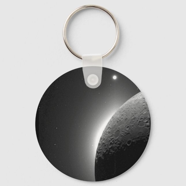 Gorgeous NASA image, the Moon lit by Earth-shine Keychain (Front)