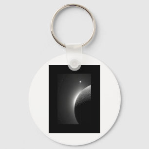 Gorgeous NASA image, the Moon lit by Earth-shine Keychain