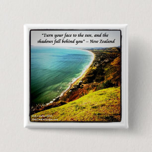 Gorgeous New Zealand And Famous Proverb 2 Inch Square Button