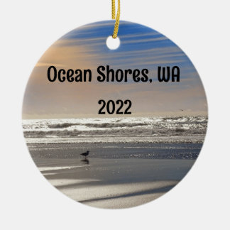 Gorgeous Ocean Shores beach sunset photo Ceramic O Ceramic Ornament
