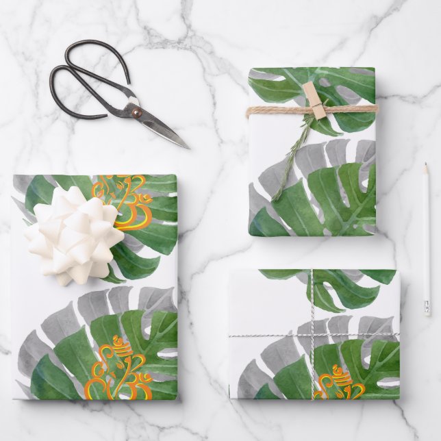 Gorgeous Om Ganesh Wrapping paper, Set of 3 Paper Sheet (Front)