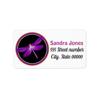 Gorgeous one of a-kind address labels dragonfly