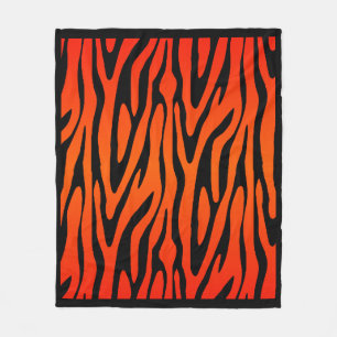 Gorgeous Orange and Black Animal Skin Printed Fleece Blanket