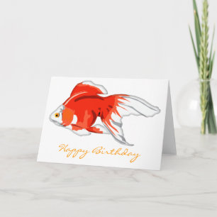 Gorgeous Orange Goldfish Birthday Card