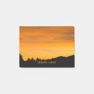 Gorgeous Orange Prairie Hills At Sunset Silhouette Post-it Notes