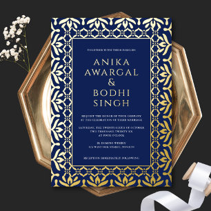 Gorgeous Ornate Indian Wedding Dark Blue + Gold