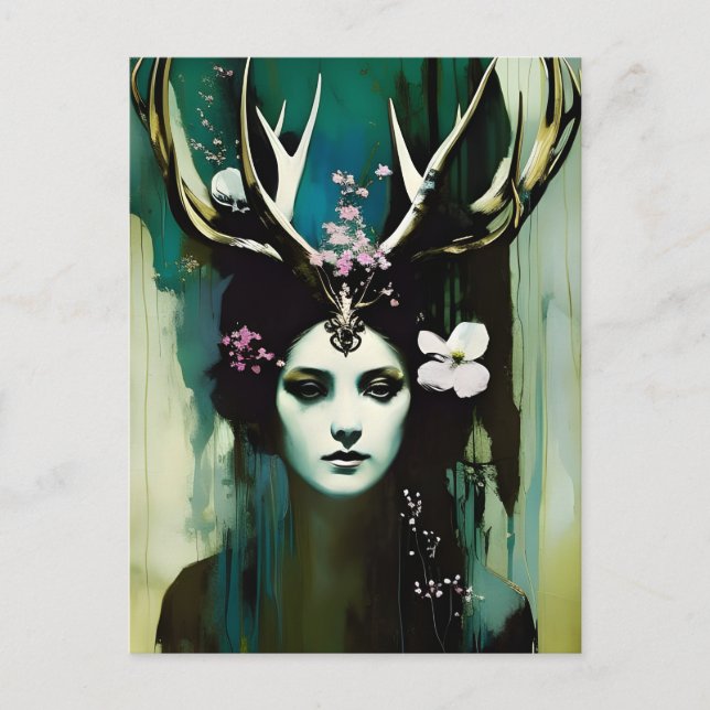 Gorgeous Pagan Woman Painting Postcard (Front)