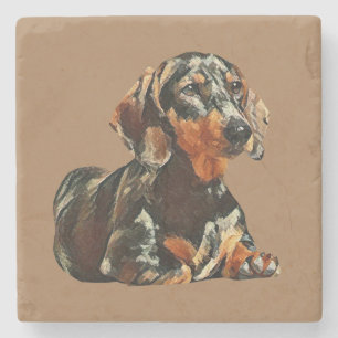 Gorgeous Painted Dachshund Marble Coaster