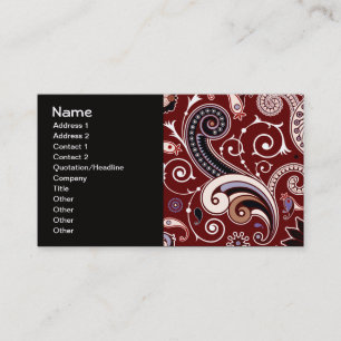 Gorgeous Paisley Floral Swirl Pattern Business Card