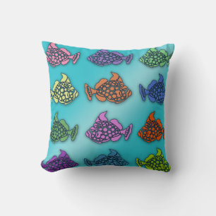 Gorgeous Pastel Fish Design Pillow
