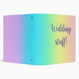 Gorgeous Pastel Rainbow Gradient Wedding Binder