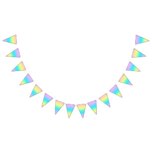 Gorgeous Pastel Rainbow Gradient Wedding Bunting Flags