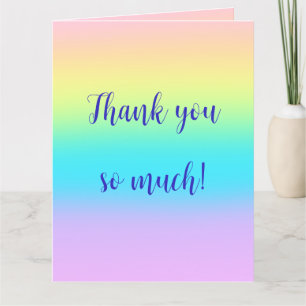 Gorgeous Pastel Rainbow Gradient Wedding Thank You Card
