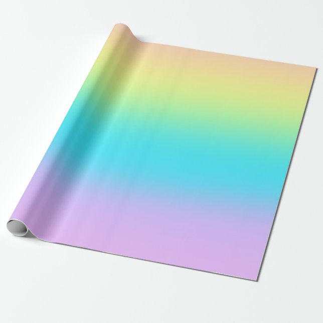 Gorgeous Pastel Rainbow Gradient Wedding Wrapping Paper (Unrolled)