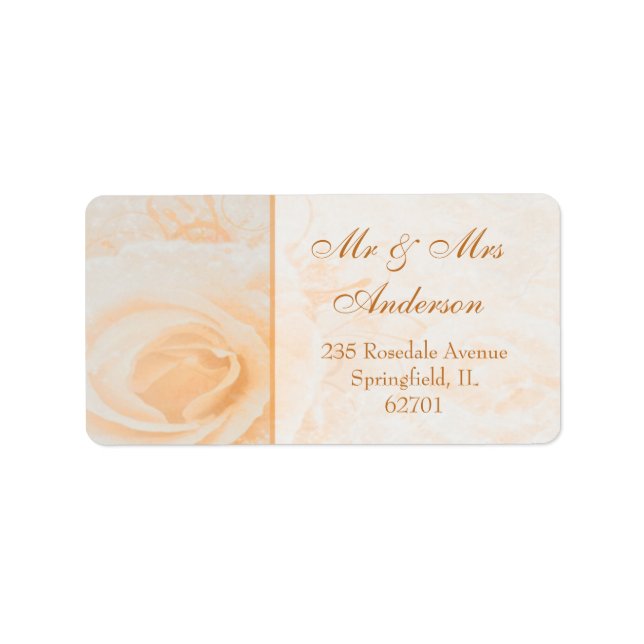 Gorgeous peach cream rose Address Label (Front)