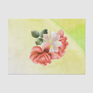 Gorgeous Peach Peonies on Youthful Green Tissue Paper