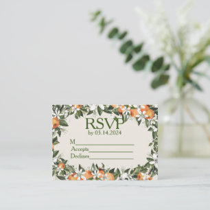 Gorgeous Peaches and Foliage Colourful Thank You Enclosure Card