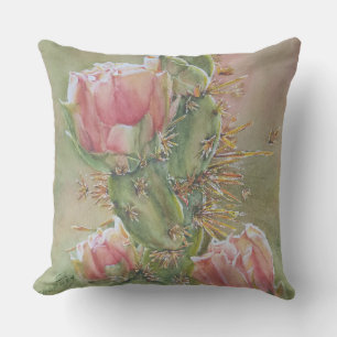 GORGEOUS PEAR CACTUS FLOWERS OUTDOOR PILLOW