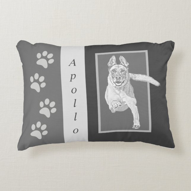 Gorgeous Pencil Belgian Malinois Accent Pillow (Front)