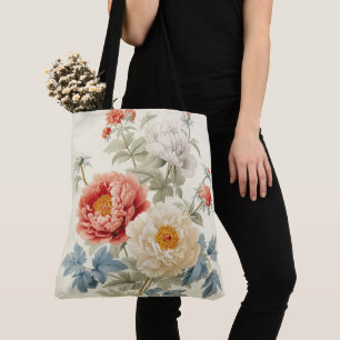 Gorgeous Peonies Seamless Pattern Tote Bag